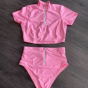 Light pink two piece swimsuit